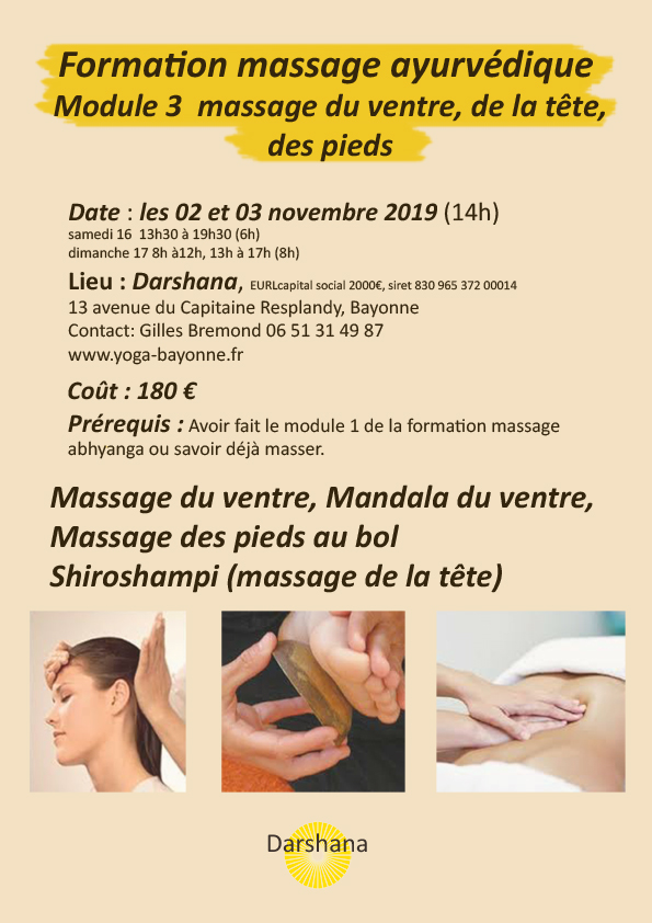 Formation massage ayurvédique_module 3- Massage ayurvédique du ventre, de la tête, et des pieds_2019 11